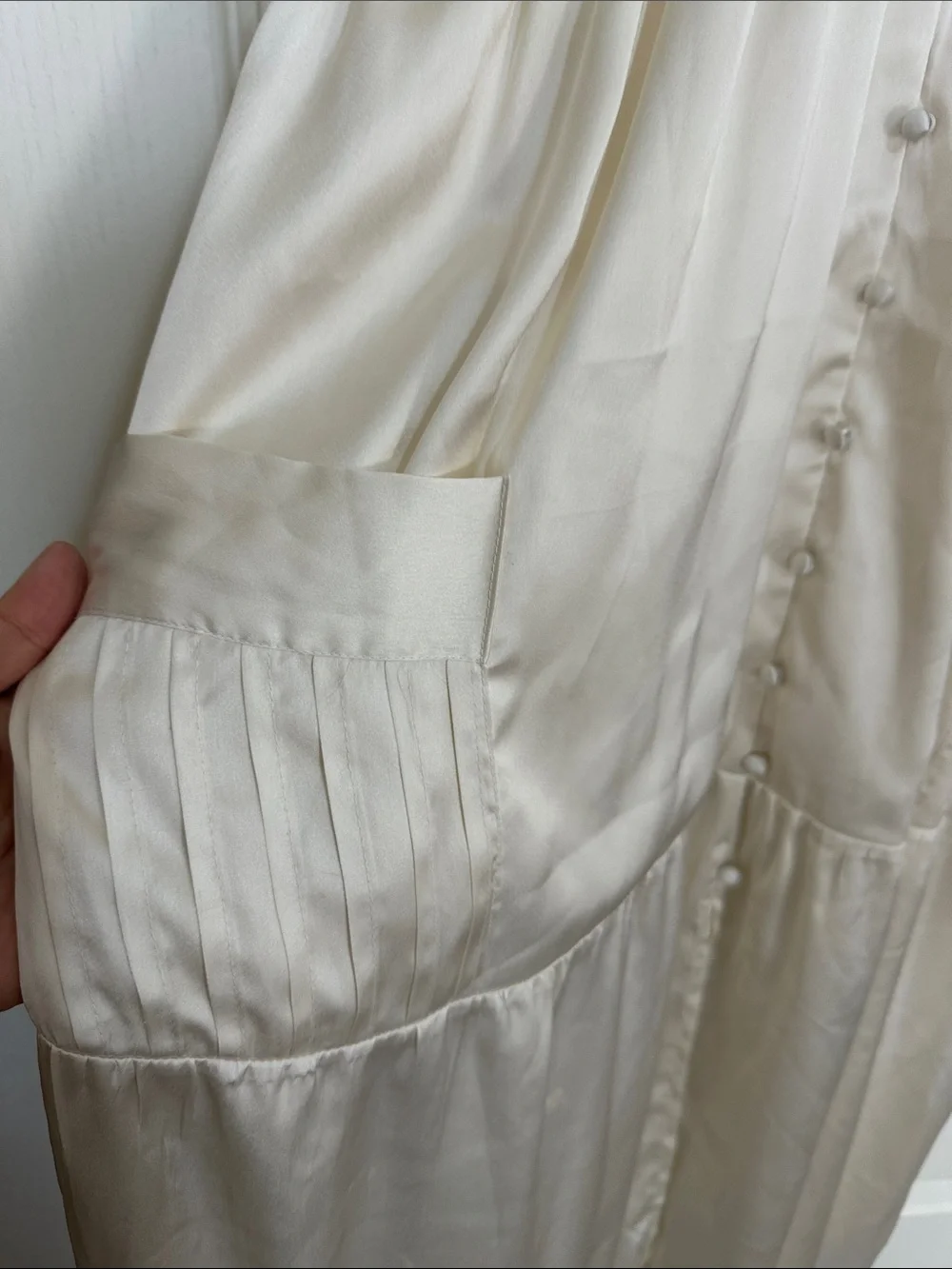 ASOS Cream Slip Maxi Dress with Ruffle Straps - Picture 2 of 6